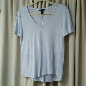Blue Linen Banana Republic Tshirt M V neck